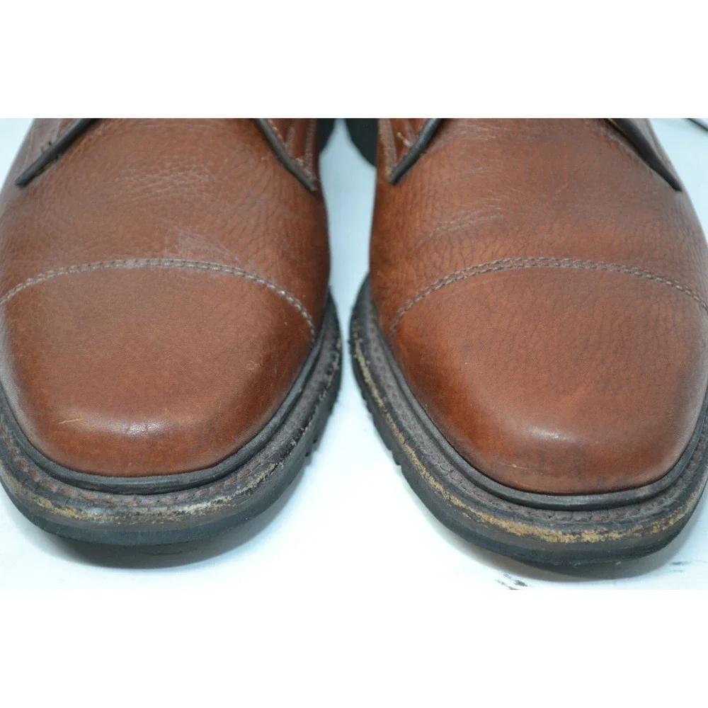 ALLEN EDMONDS Becker BROWN Pebbled Leather Lace Shoes Mens 9‎ D Cap Toe Oxford